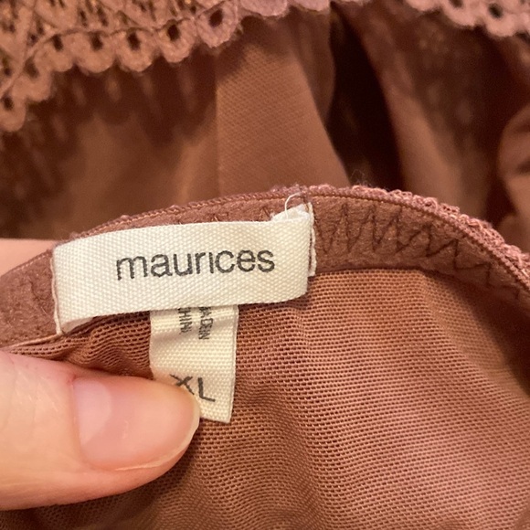 Maurices Purple/Plum Lace Strappy Criss Cross Bralette [Size: XL] - Picture 3 of 4